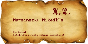 Marsinszky Mikeás névjegykártya